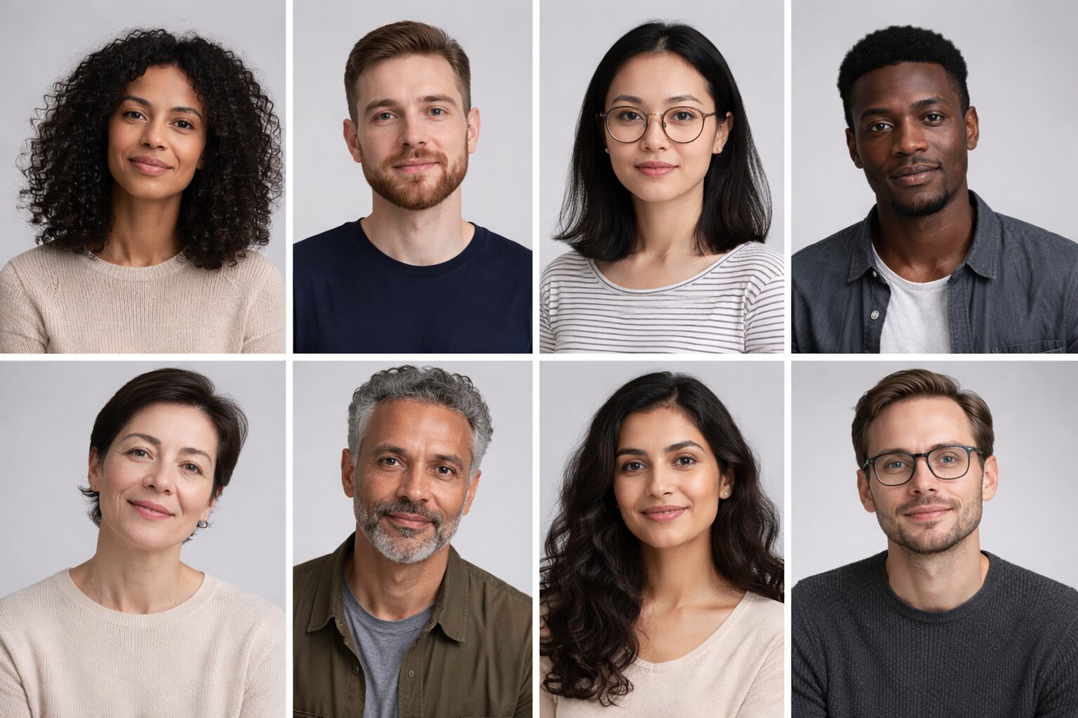 Portraits de personnes diverses illustrant la connexion sociale et la perception relationnelle dans la théorie polyvagale.